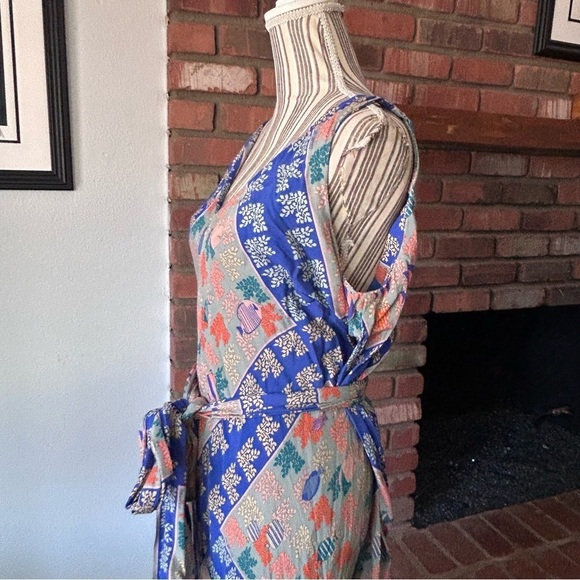 Anthropologie Ailanto Para Trucco Vilira Floral Fish Print Maxi Dress Sz S - Picture 10 of 14